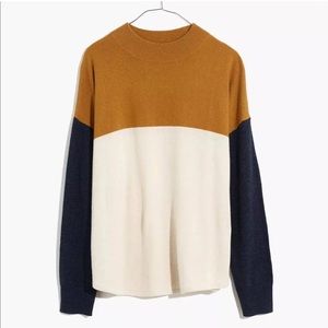 Madewell Colorblock Ashbury Mockneck Sweater